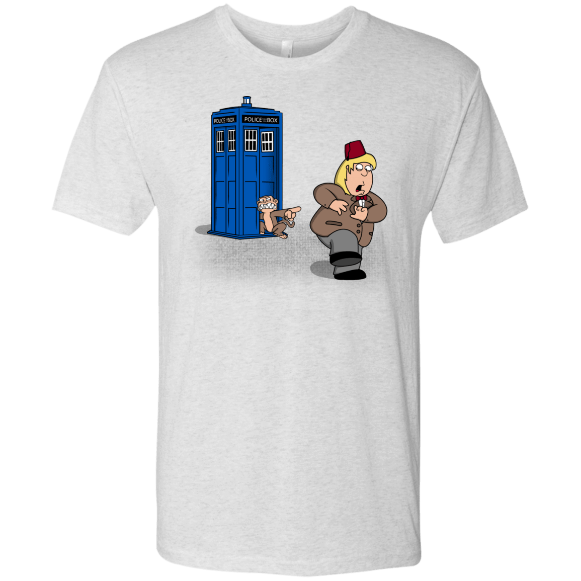 T-Shirts Heather White / S The Tardis Monkey Men's Triblend T-Shirt