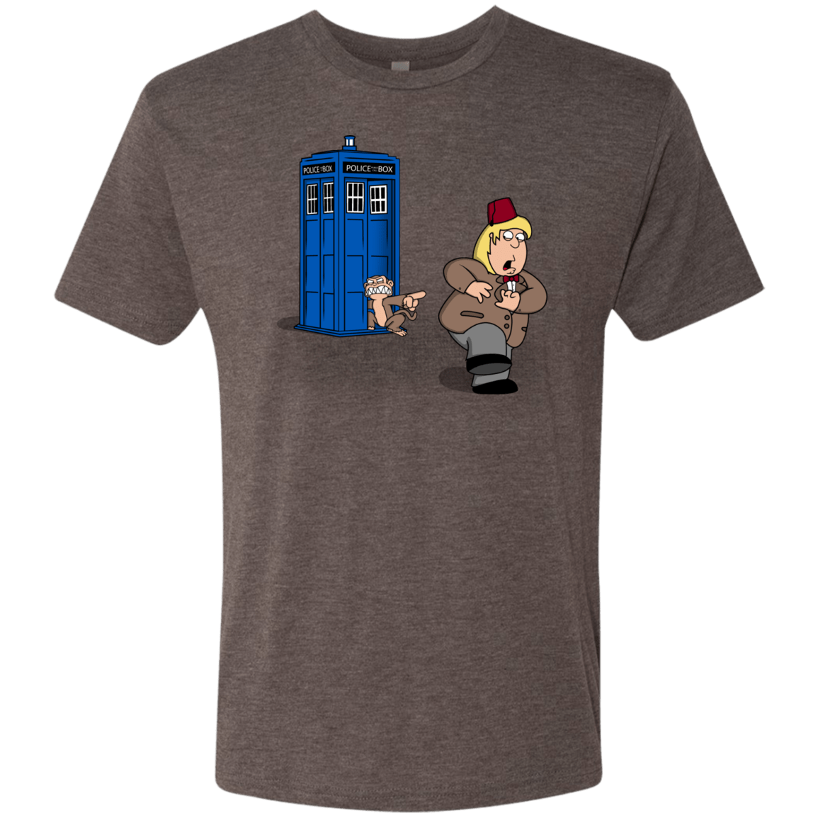 T-Shirts Macchiato / S The Tardis Monkey Men's Triblend T-Shirt