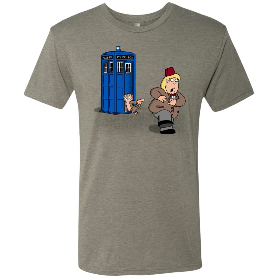 T-Shirts Venetian Grey / S The Tardis Monkey Men's Triblend T-Shirt