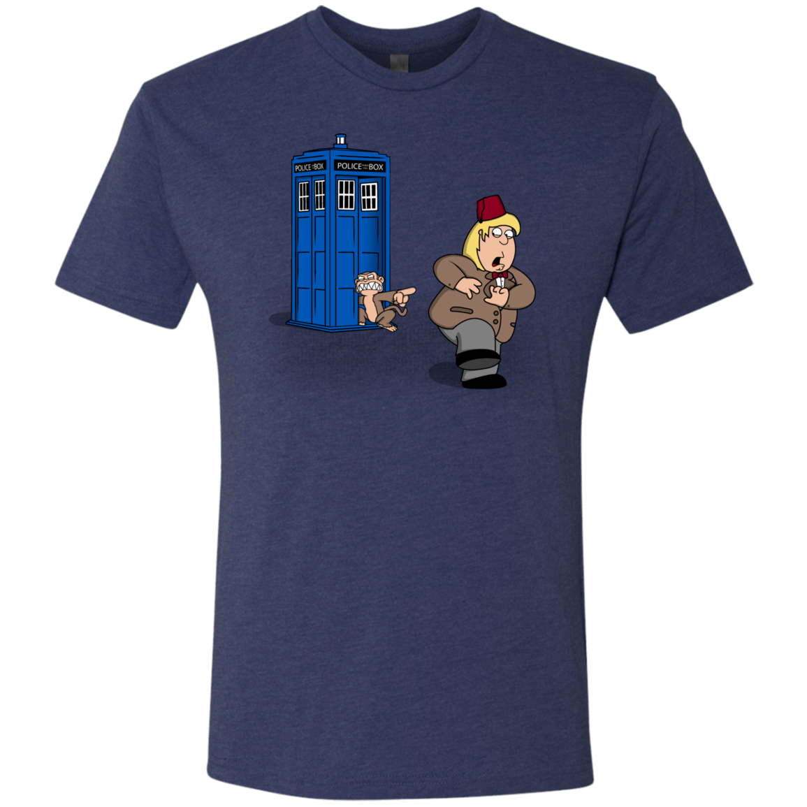T-Shirts Vintage Navy / S The Tardis Monkey Men's Triblend T-Shirt