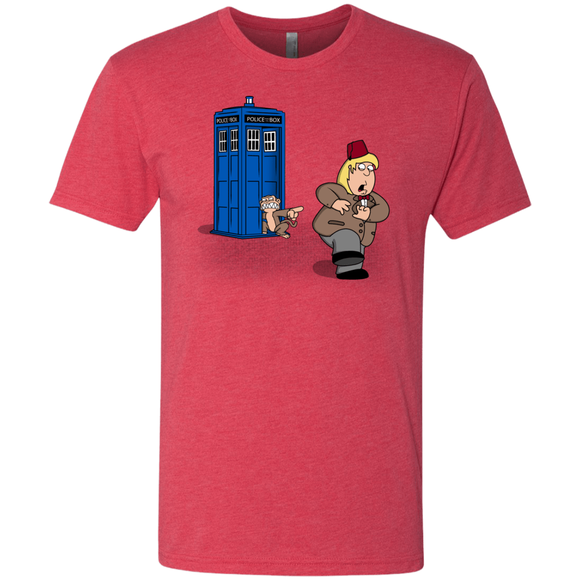 T-Shirts Vintage Red / S The Tardis Monkey Men's Triblend T-Shirt