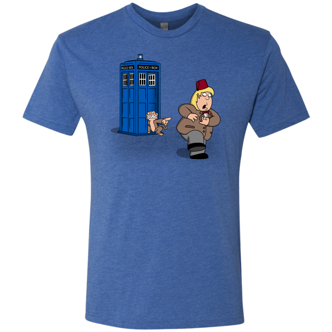 T-Shirts Vintage Royal / S The Tardis Monkey Men's Triblend T-Shirt