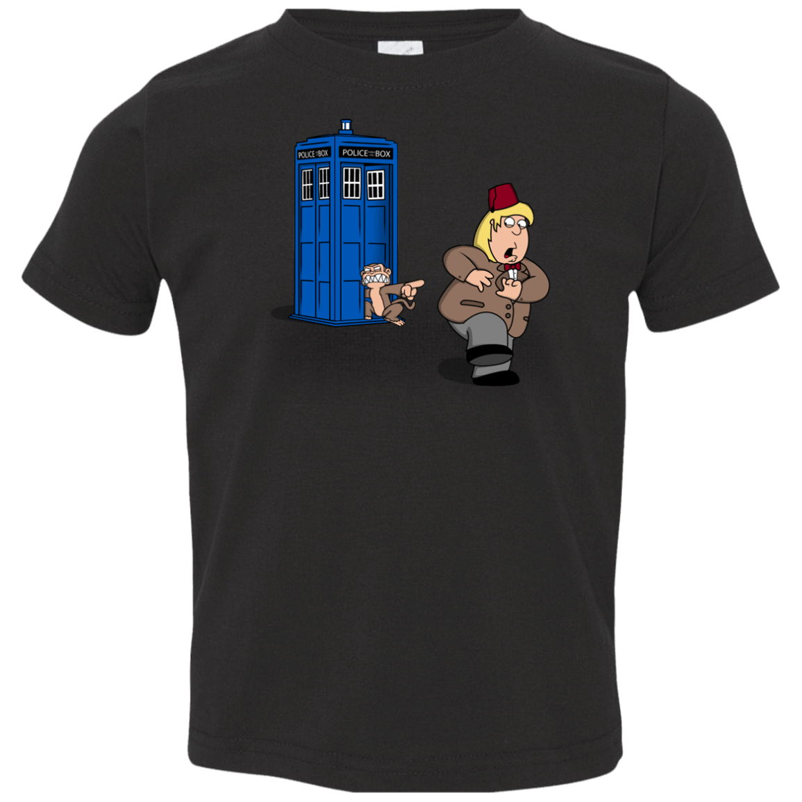 T-Shirts Black / 2T The Tardis Monkey Toddler Premium T-Shirt