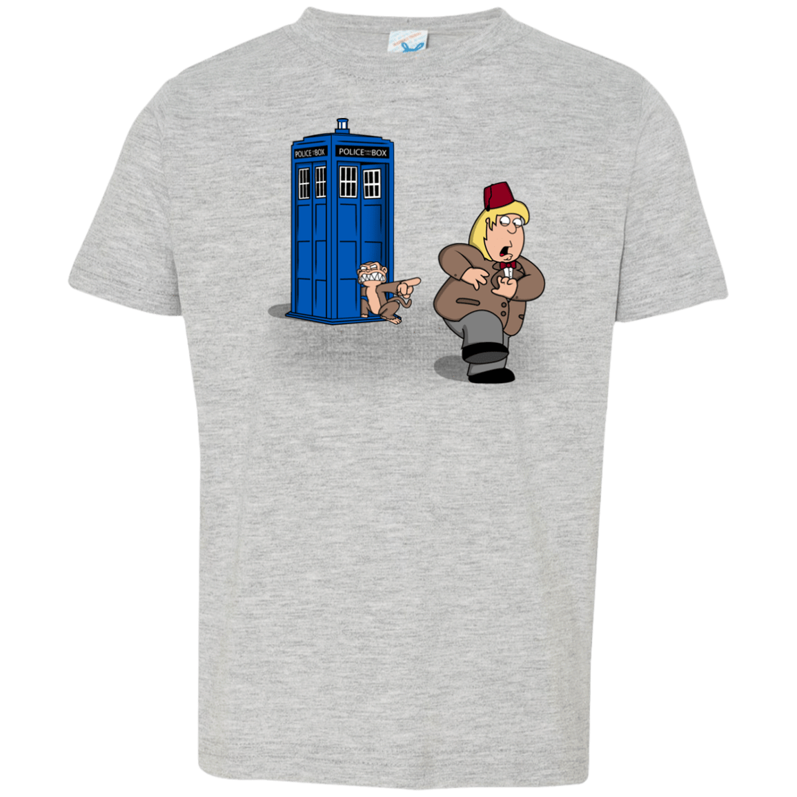 T-Shirts Heather Grey / 2T The Tardis Monkey Toddler Premium T-Shirt