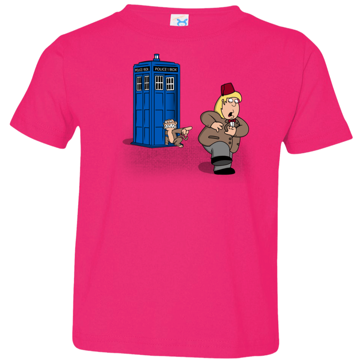 T-Shirts Hot Pink / 2T The Tardis Monkey Toddler Premium T-Shirt