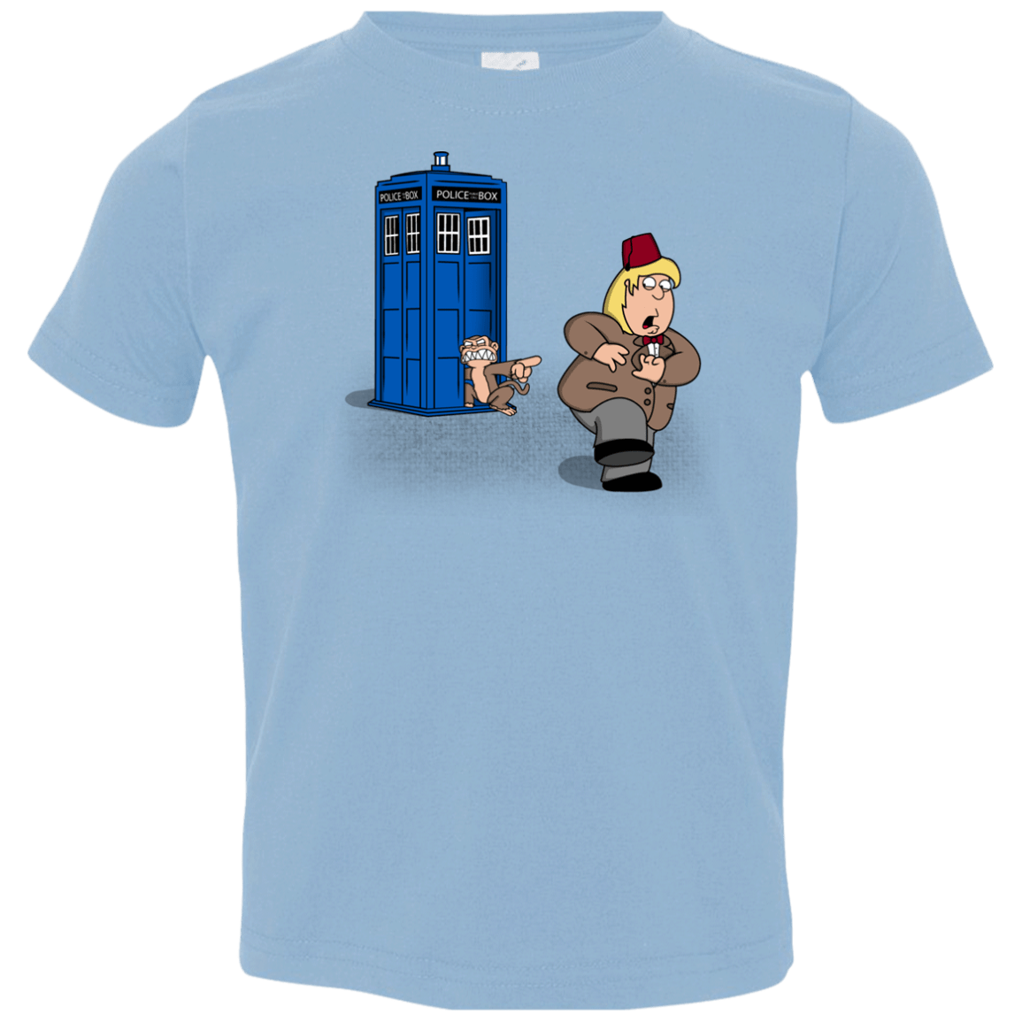 T-Shirts Light Blue / 2T The Tardis Monkey Toddler Premium T-Shirt