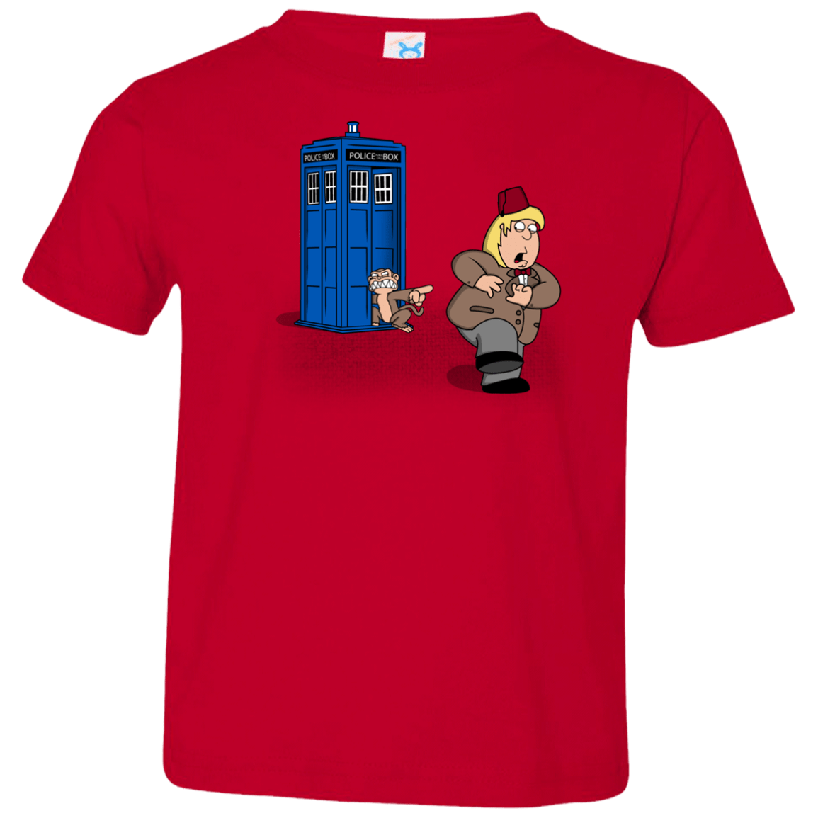 T-Shirts Red / 2T The Tardis Monkey Toddler Premium T-Shirt