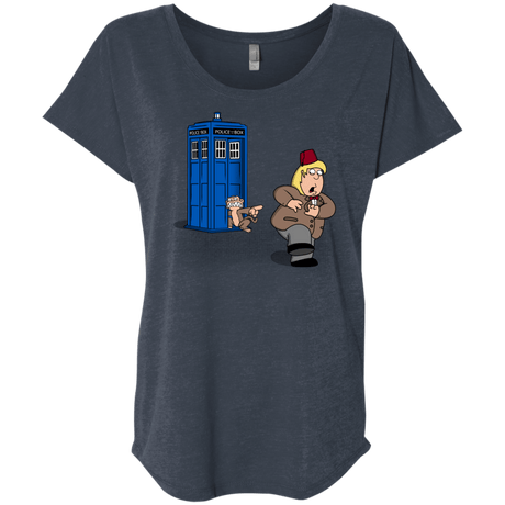 T-Shirts Vintage Navy / X-Small The Tardis Monkey Triblend Dolman Sleeve