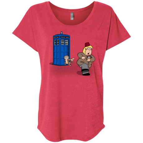 T-Shirts Vintage Red / X-Small The Tardis Monkey Triblend Dolman Sleeve