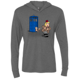T-Shirts Premium Heather / X-Small The Tardis Monkey Triblend Long Sleeve Hoodie Tee