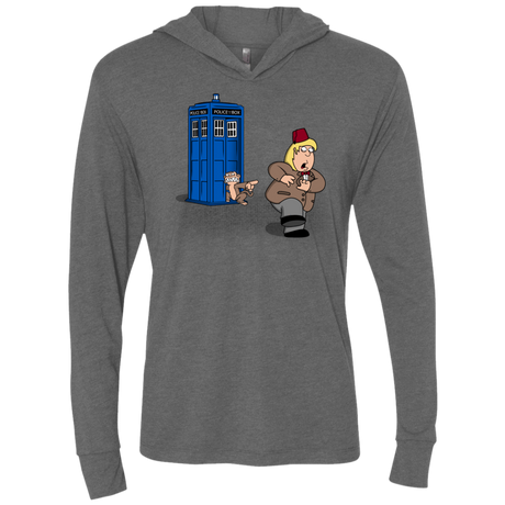 T-Shirts Premium Heather / X-Small The Tardis Monkey Triblend Long Sleeve Hoodie Tee