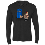 T-Shirts Vintage Black / X-Small The Tardis Monkey Triblend Long Sleeve Hoodie Tee