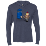 T-Shirts Vintage Navy / X-Small The Tardis Monkey Triblend Long Sleeve Hoodie Tee