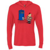 T-Shirts Vintage Red / X-Small The Tardis Monkey Triblend Long Sleeve Hoodie Tee