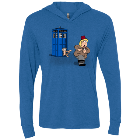 T-Shirts Vintage Royal / X-Small The Tardis Monkey Triblend Long Sleeve Hoodie Tee