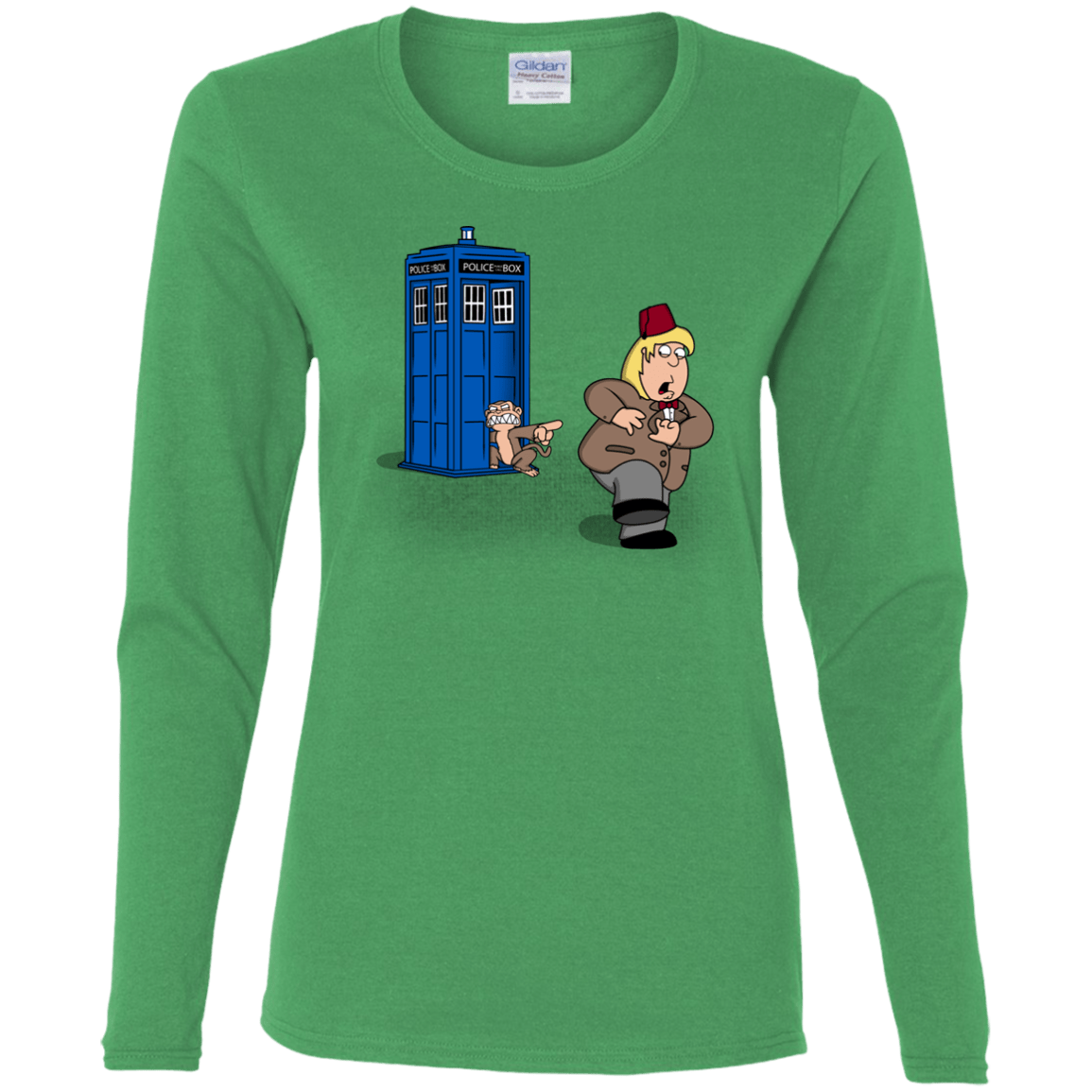 T-Shirts Irish Green / S The Tardis Monkey Women's Long Sleeve T-Shirt