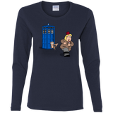 T-Shirts Navy / S The Tardis Monkey Women's Long Sleeve T-Shirt