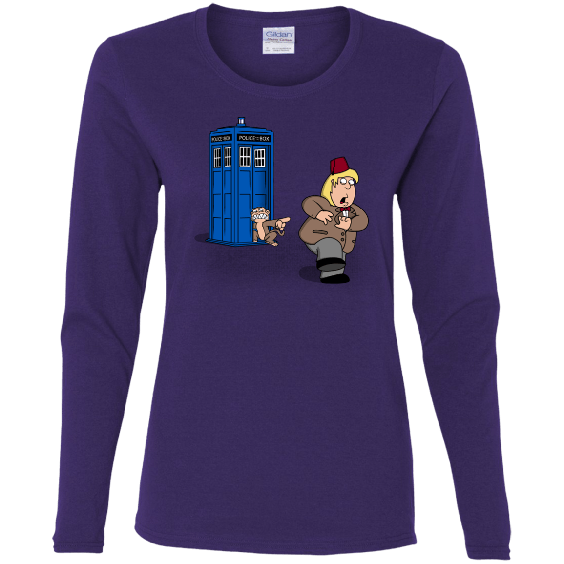 T-Shirts Purple / S The Tardis Monkey Women's Long Sleeve T-Shirt