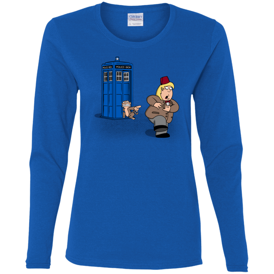 T-Shirts Royal / S The Tardis Monkey Women's Long Sleeve T-Shirt