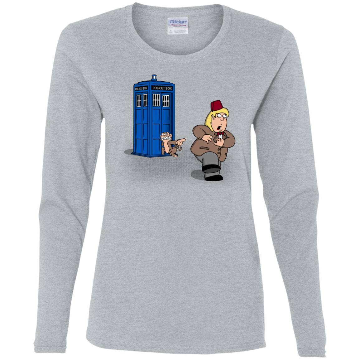 T-Shirts Sport Grey / S The Tardis Monkey Women's Long Sleeve T-Shirt