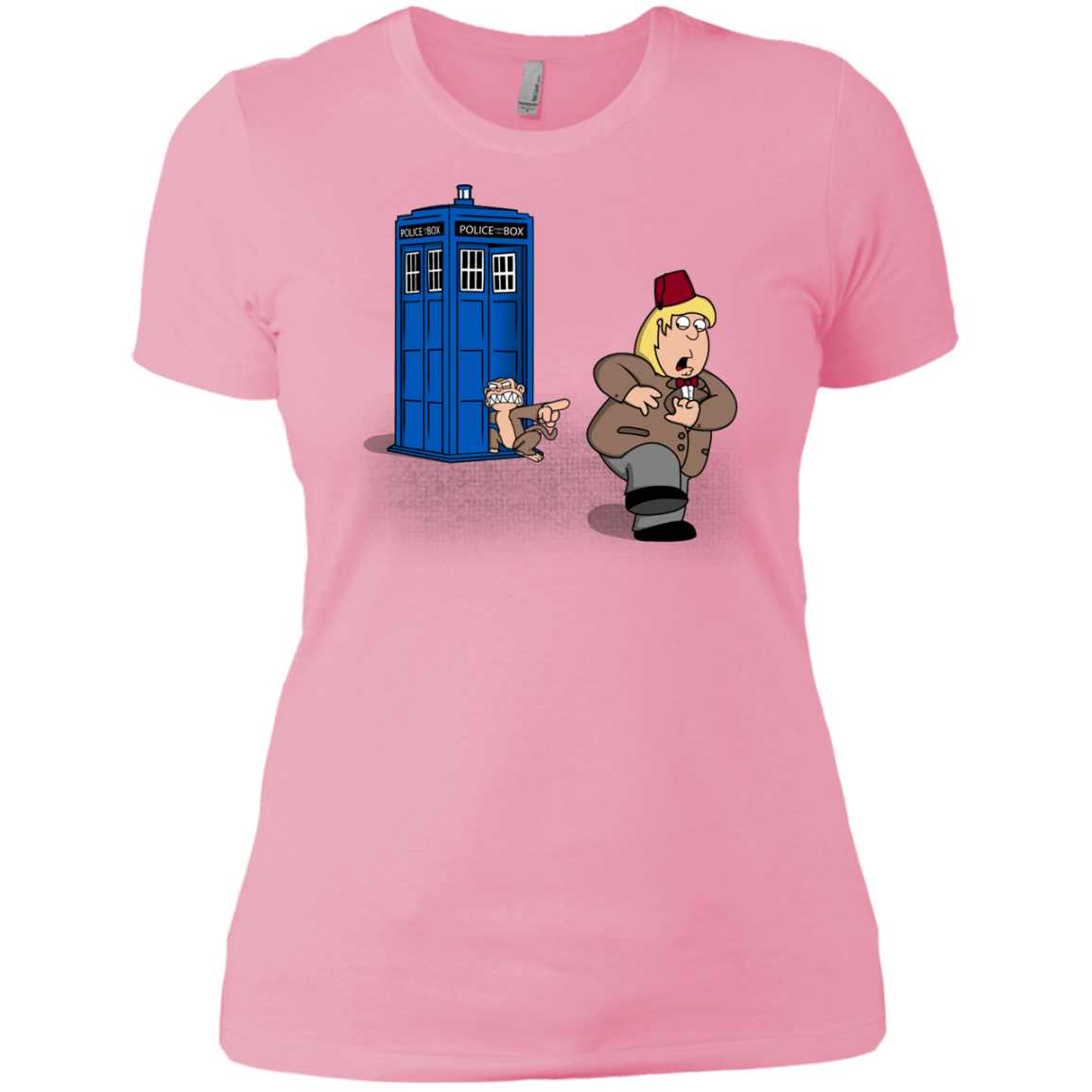T-Shirts Light Pink / X-Small The Tardis Monkey Women's Premium T-Shirt