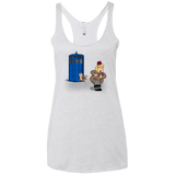 T-Shirts Heather White / X-Small The Tardis Monkey Women's Triblend Racerback Tank