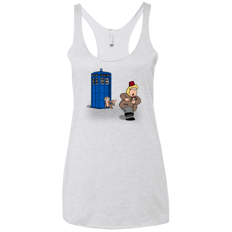 T-Shirts Heather White / X-Small The Tardis Monkey Women's Triblend Racerback Tank