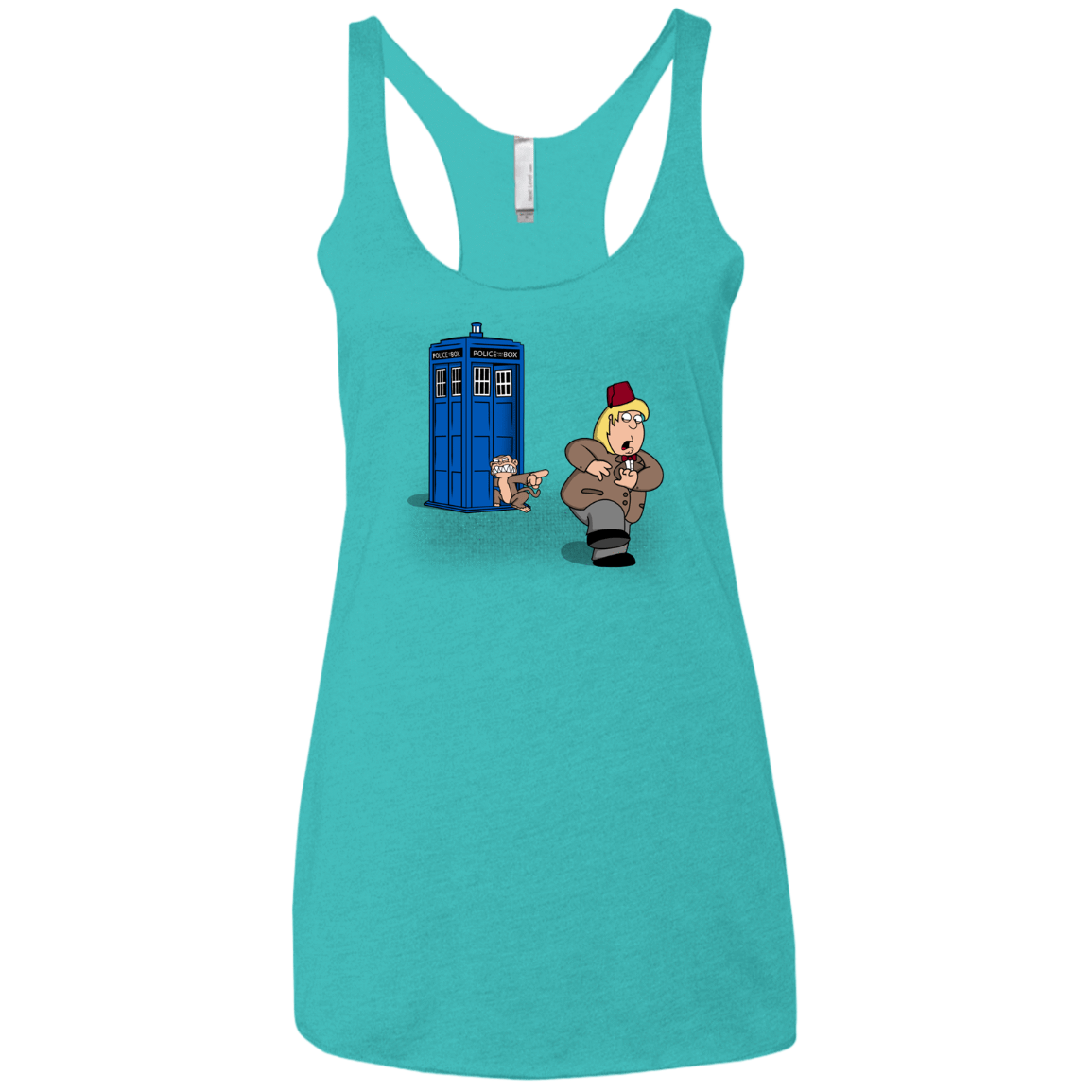 T-Shirts Tahiti Blue / X-Small The Tardis Monkey Women's Triblend Racerback Tank