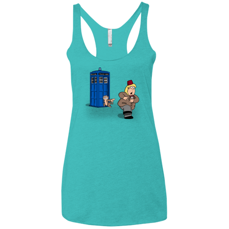 T-Shirts Tahiti Blue / X-Small The Tardis Monkey Women's Triblend Racerback Tank