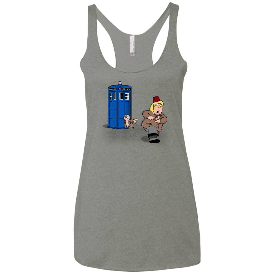T-Shirts Venetian Grey / X-Small The Tardis Monkey Women's Triblend Racerback Tank
