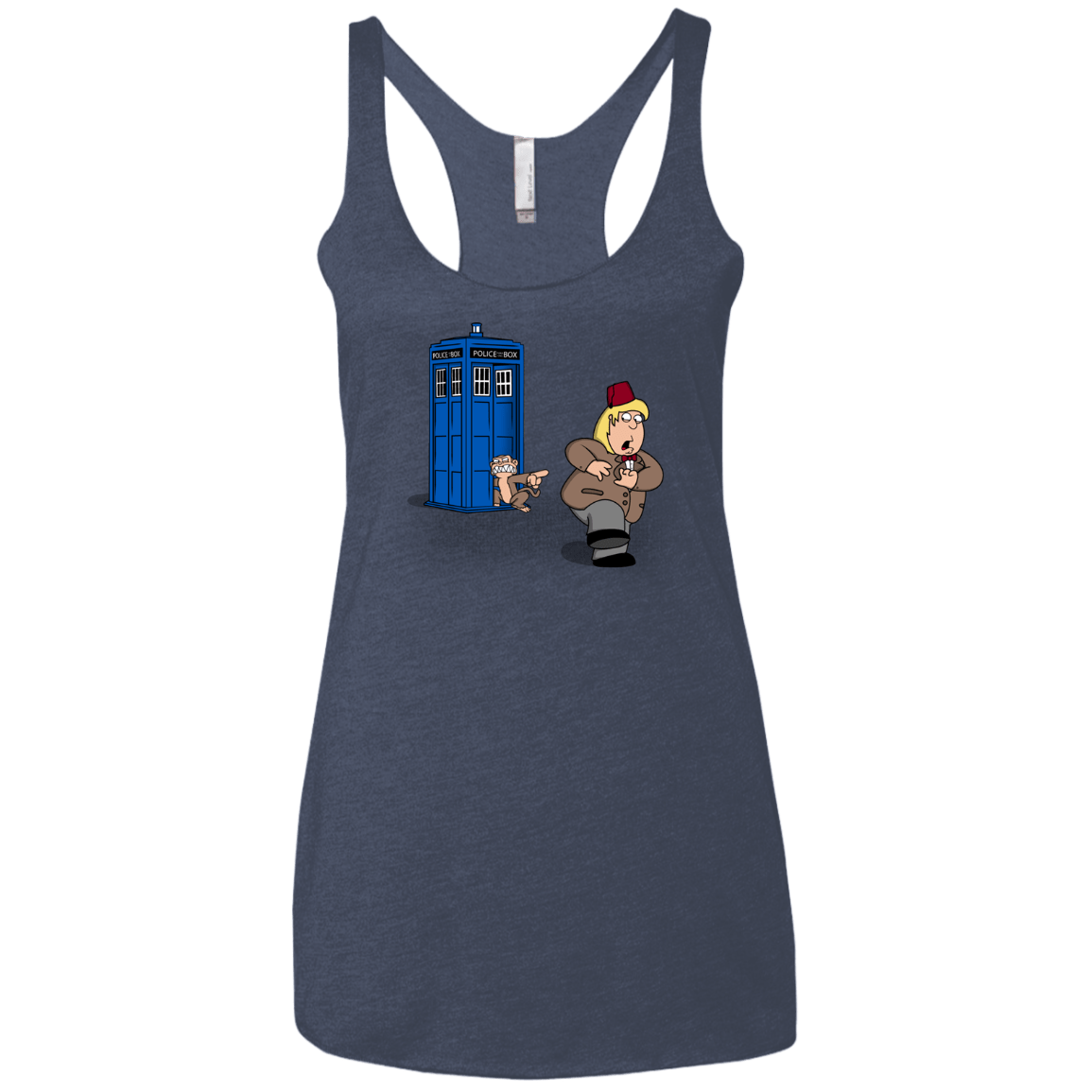 T-Shirts Vintage Navy / X-Small The Tardis Monkey Women's Triblend Racerback Tank