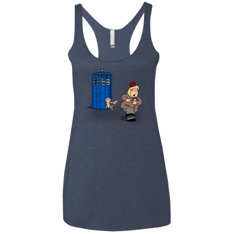 T-Shirts Vintage Navy / X-Small The Tardis Monkey Women's Triblend Racerback Tank