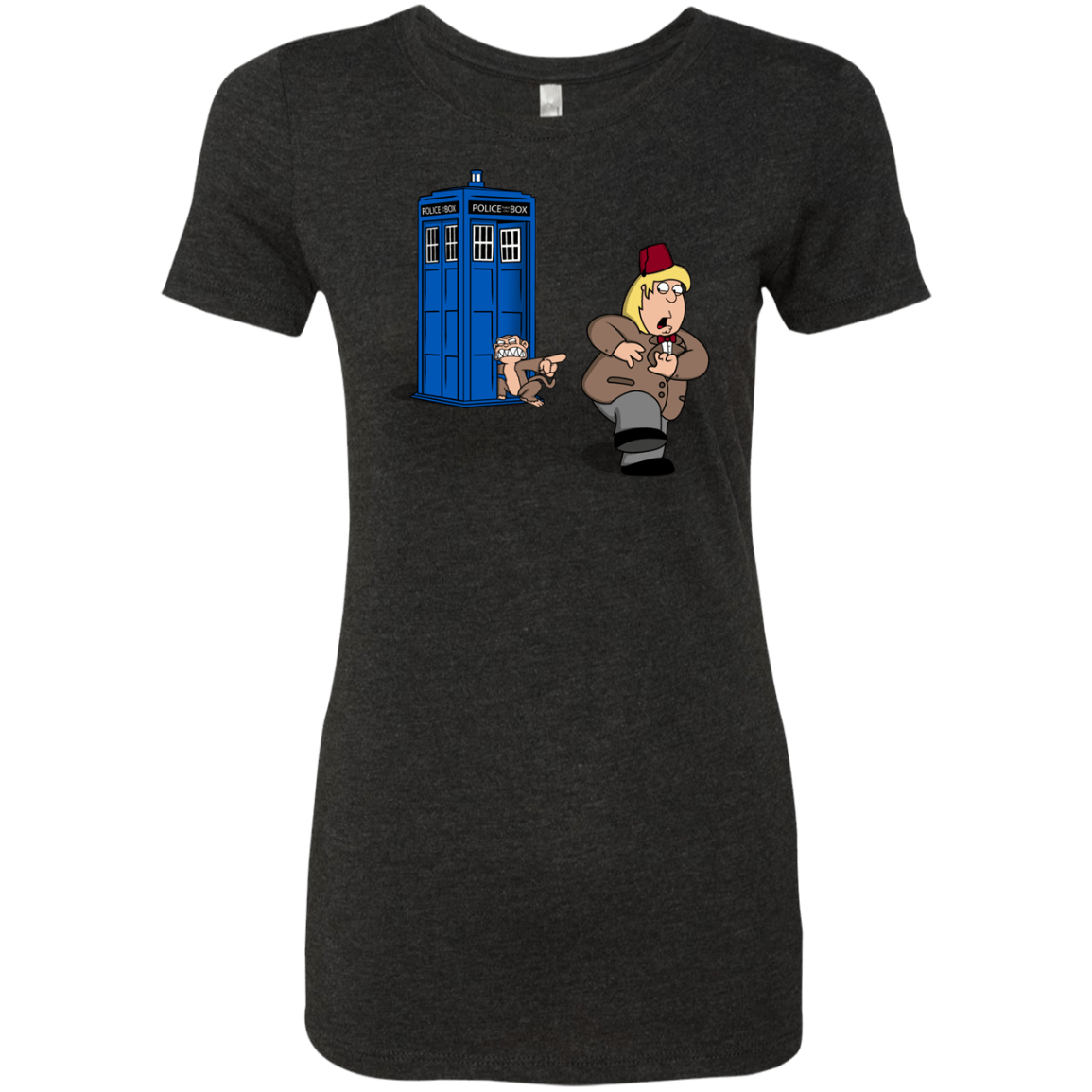 T-Shirts Vintage Black / S The Tardis Monkey Women's Triblend T-Shirt