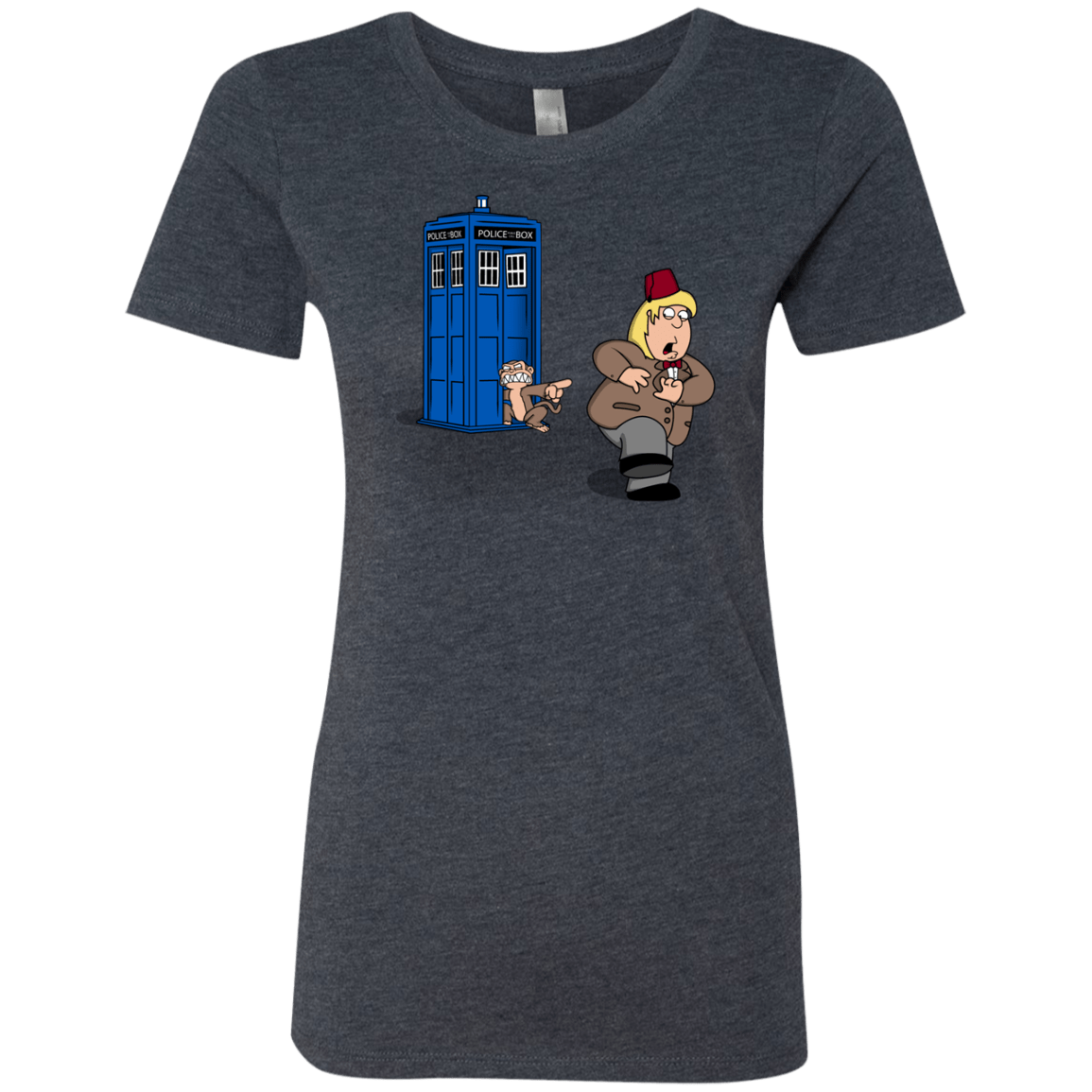 T-Shirts Vintage Navy / S The Tardis Monkey Women's Triblend T-Shirt