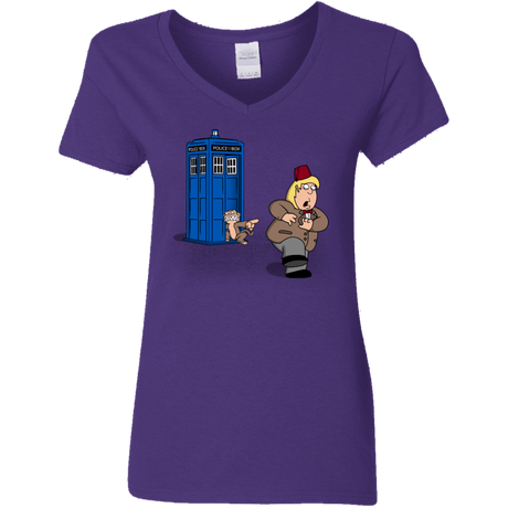 T-Shirts Purple / S The Tardis Monkey Women's V-Neck T-Shirt