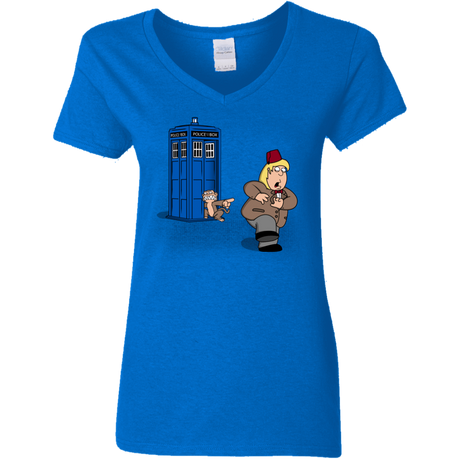 T-Shirts Royal / S The Tardis Monkey Women's V-Neck T-Shirt