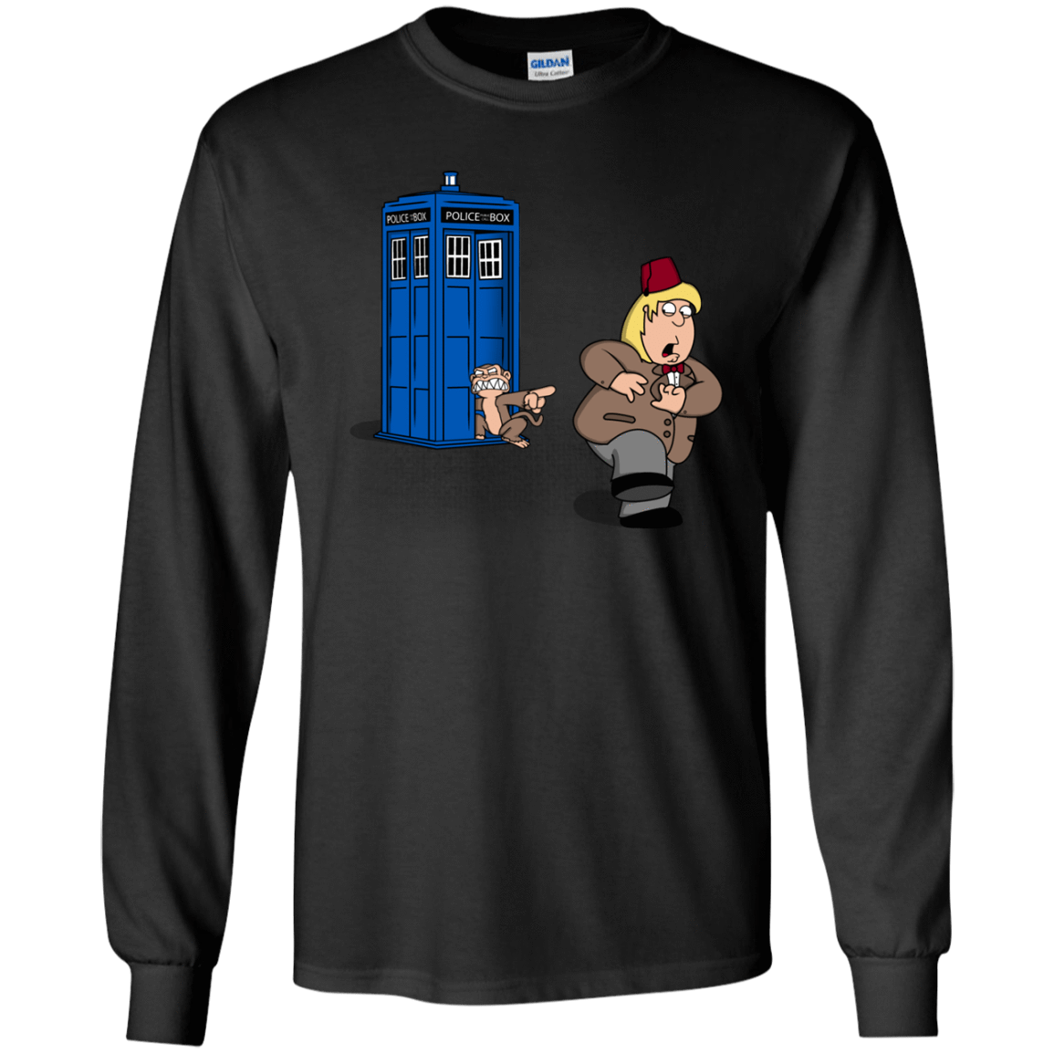 T-Shirts Black / YS The Tardis Monkey Youth Long Sleeve T-Shirt