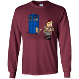 T-Shirts Maroon / YS The Tardis Monkey Youth Long Sleeve T-Shirt