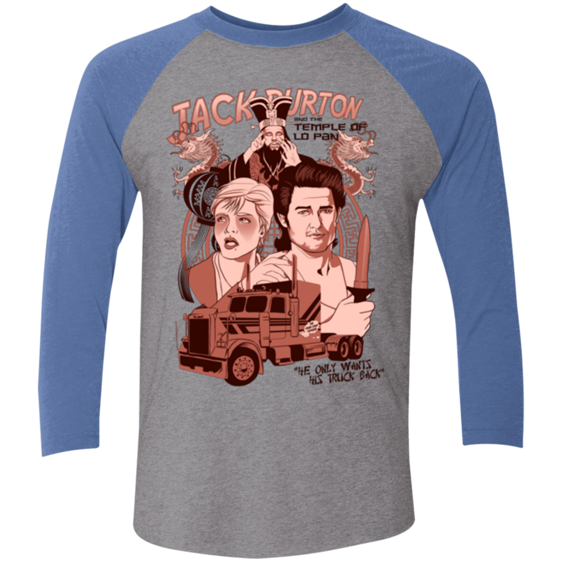T-Shirts Premium Heather/ Vintage Royal / X-Small The Temple of Lo Pan Triblend 3/4 Sleeve