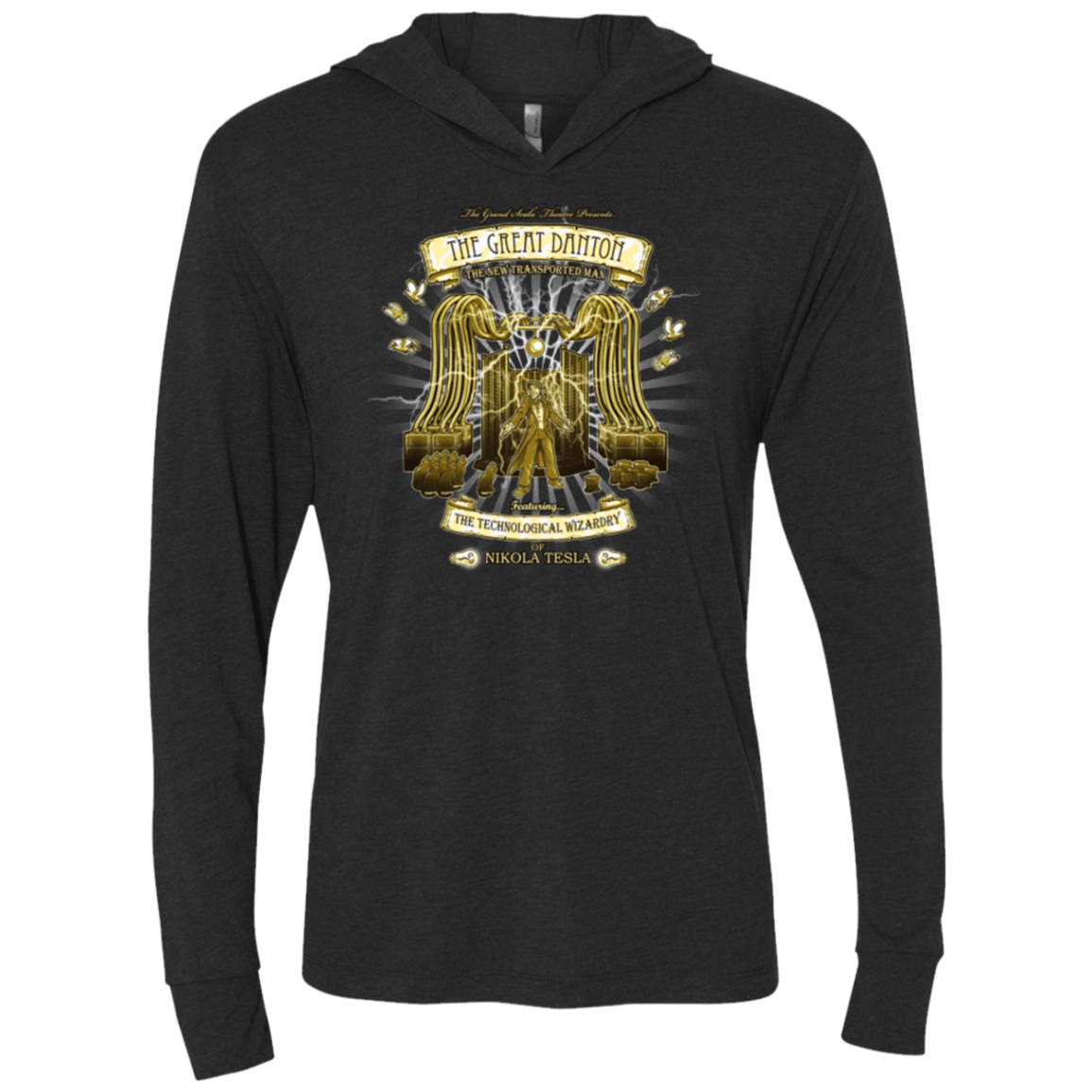 T-Shirts Vintage Black / X-Small The Teslige Triblend Long Sleeve Hoodie Tee