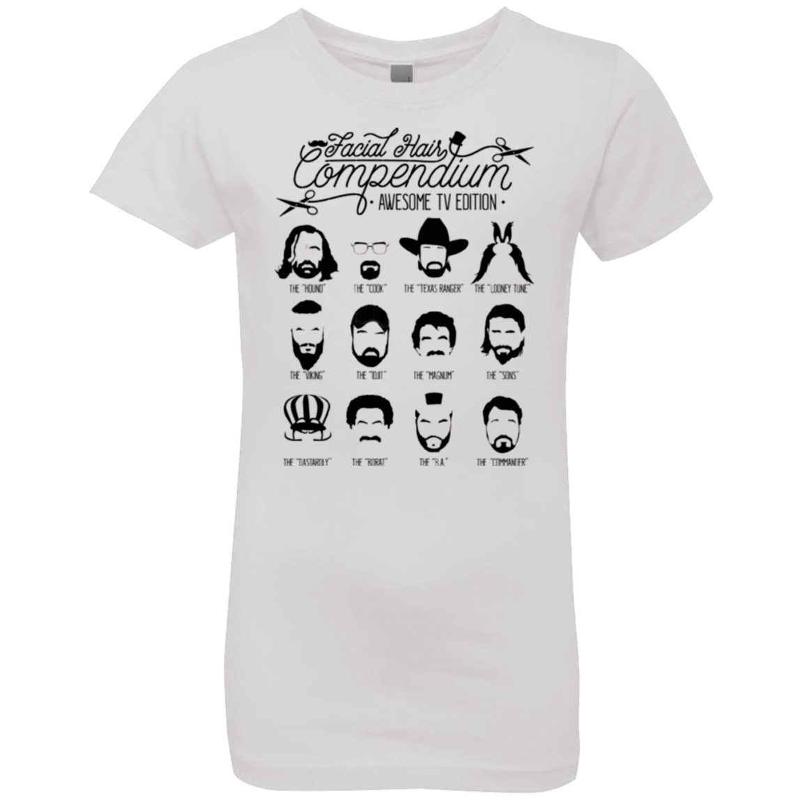 The TV Facial Hair Compendium Girls Premium T-Shirt