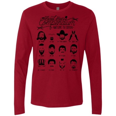 T-Shirts Cardinal / Small The TV Facial Hair Compendium Men's Premium Long Sleeve