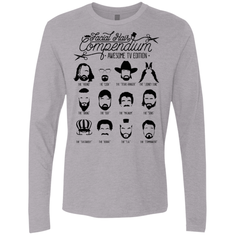 T-Shirts Heather Grey / Small The TV Facial Hair Compendium Men's Premium Long Sleeve