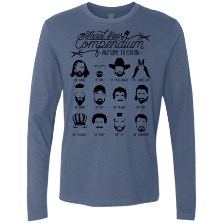 T-Shirts Indigo / Small The TV Facial Hair Compendium Men's Premium Long Sleeve
