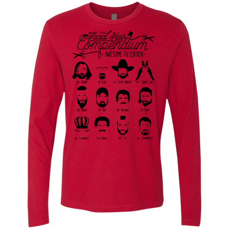 T-Shirts Red / Small The TV Facial Hair Compendium Men's Premium Long Sleeve