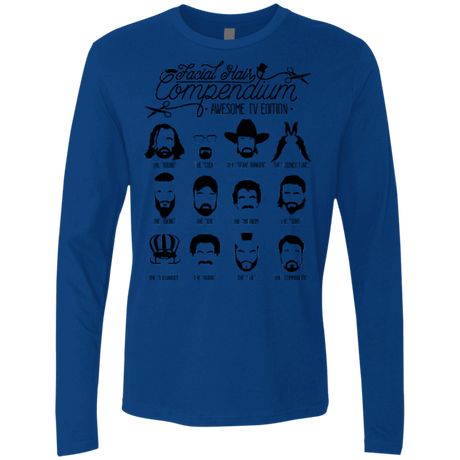 T-Shirts Royal / Small The TV Facial Hair Compendium Men's Premium Long Sleeve