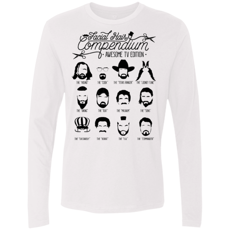 T-Shirts White / Small The TV Facial Hair Compendium Men's Premium Long Sleeve