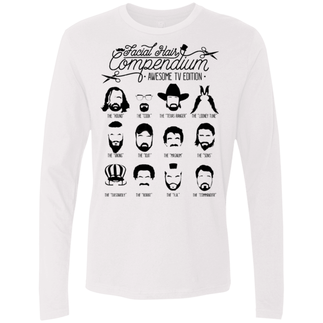 T-Shirts White / Small The TV Facial Hair Compendium Men's Premium Long Sleeve