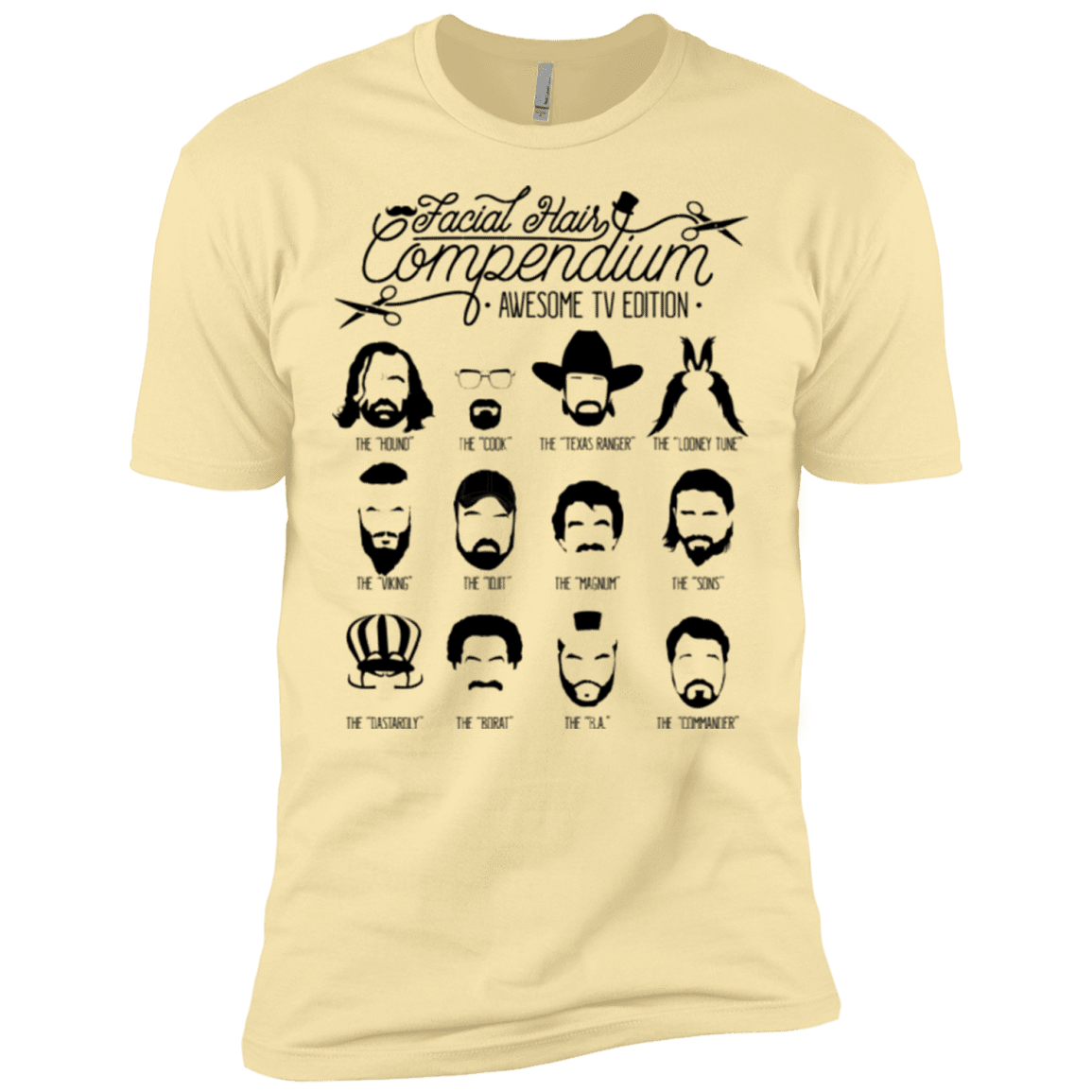 T-Shirts Banana Cream / X-Small The TV Facial Hair Compendium Men's Premium T-Shirt