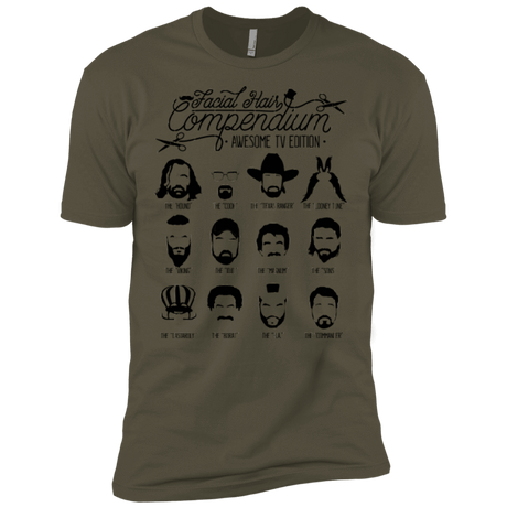 T-Shirts Military Green / X-Small The TV Facial Hair Compendium Men's Premium T-Shirt